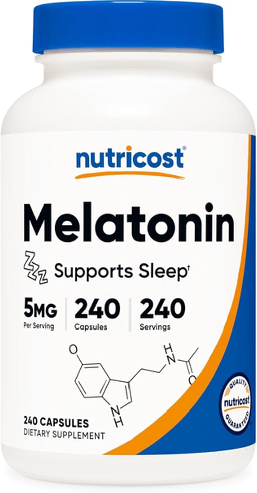 Nutricost, Melatonin, 5 mg, 240 Capsules