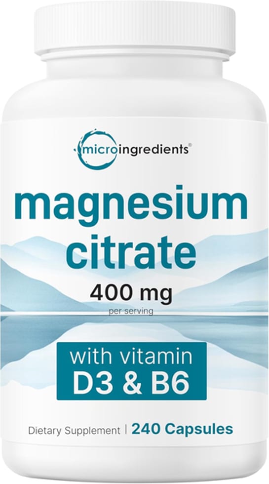 Micro Ingredients, Magnesium Citrate with D3 & B6, 400 mg, 240 Capsules
