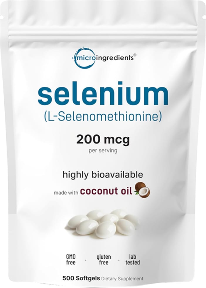 Micro Ingredients, Selenium (L-Selenomethionine), 200 mcg, 500 Softgels