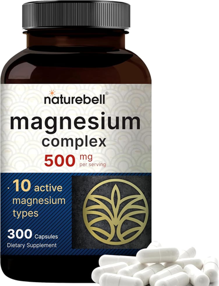 Naturebell, Magnesium Complex, 10 Active Types, 500 mg, 300 Capsules