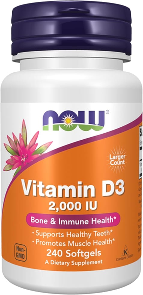 NOW Foods, High Potency Vitamin D-3, 2,000 IU, 240 Softgels