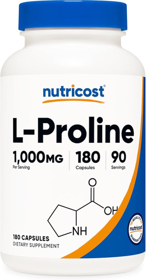 Nutricost, L-Proline, 1,000 mg, 180 Capsules