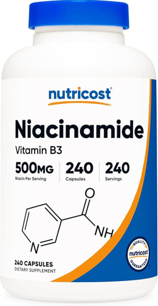 Niacinamide Vitamin B3 500mg 240 Capsules 240 Servings