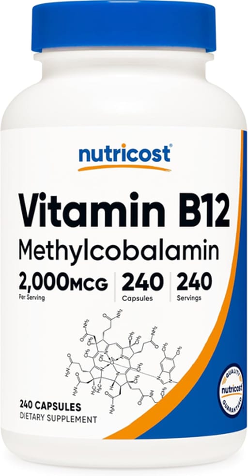 Vitamin B12 Methylcobalamin 2,000mcg 240 Capsules 240 Servings