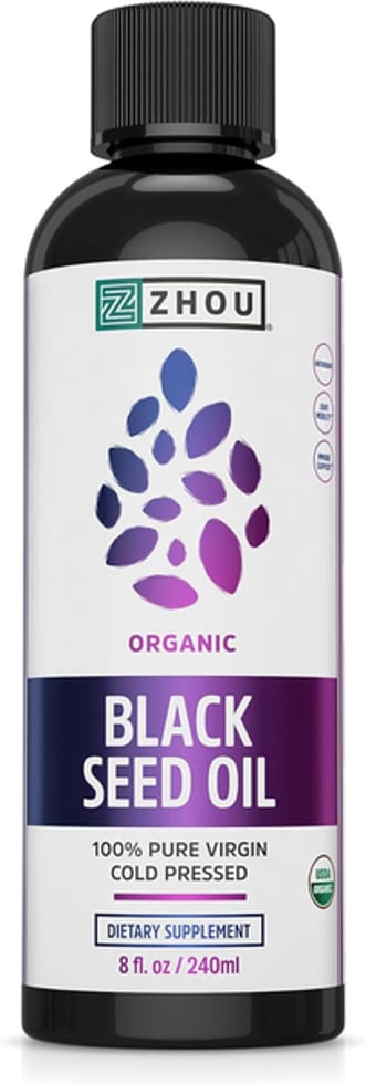 Organic Black Seed Oil 100% Pure Virgin Cold Pressed 8 Fl Oz / 240ml